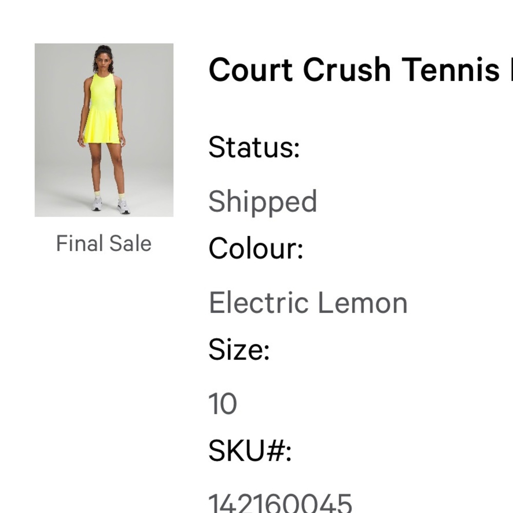 Lululemon tennis dress